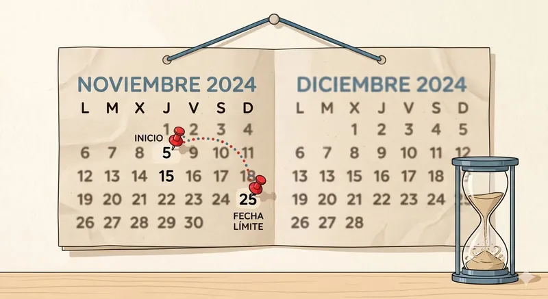 Calendario con fechas resaltadas y un reloj digital mostrando la hora actual.